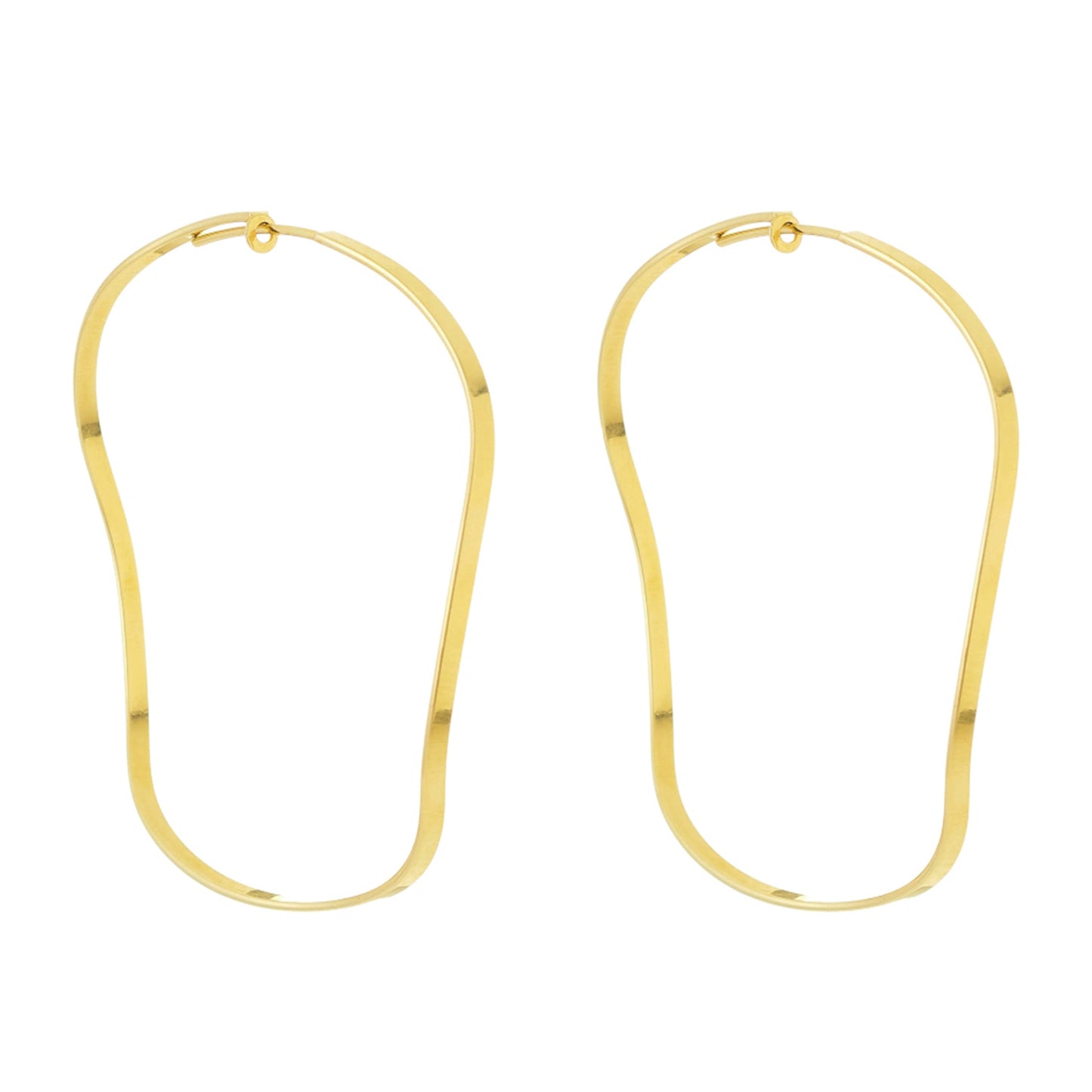 Gold Plated Wavy/Ribbon Hoops - Choice of Sizes