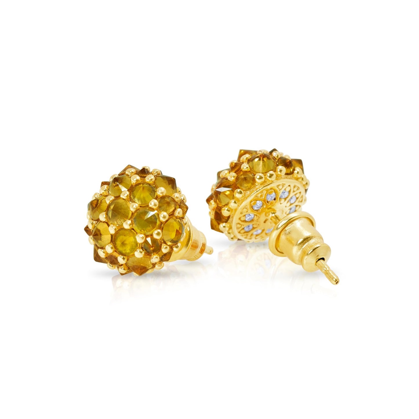 Pharaoun Perfect Bonbon Stud Earrings Collection. Choice of Stone Color and Metal