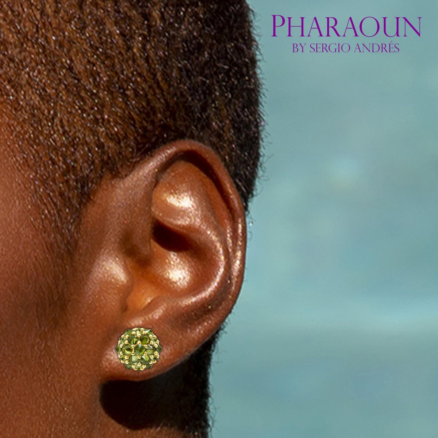 Pharaoun Perfect Bonbon Stud Earrings Collection. Choice of Stone Color and Metal