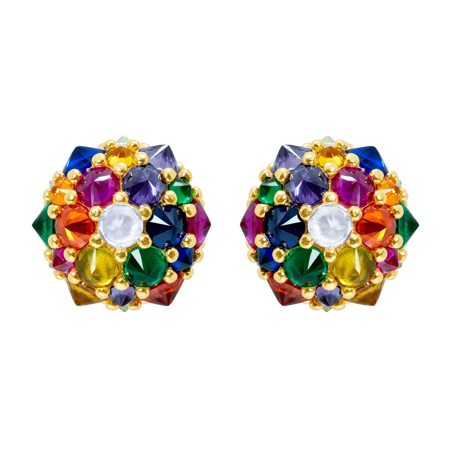 Pharaoun Perfect Bonbon Stud Earrings Collection. Choice of Stone Color and Metal