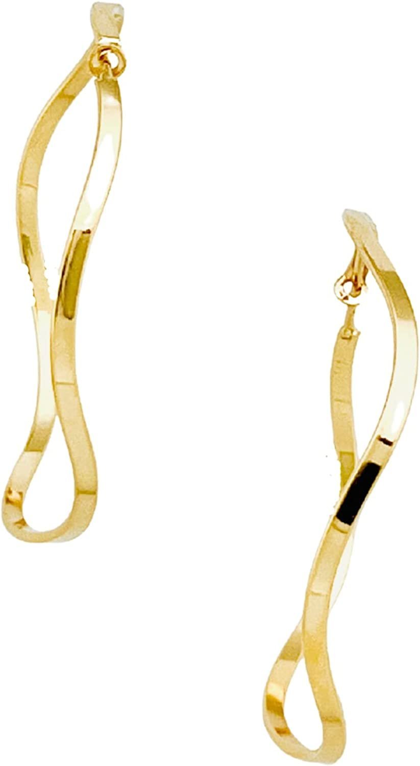 Gold Plated Wavy/Ribbon Hoops - Choice of Sizes