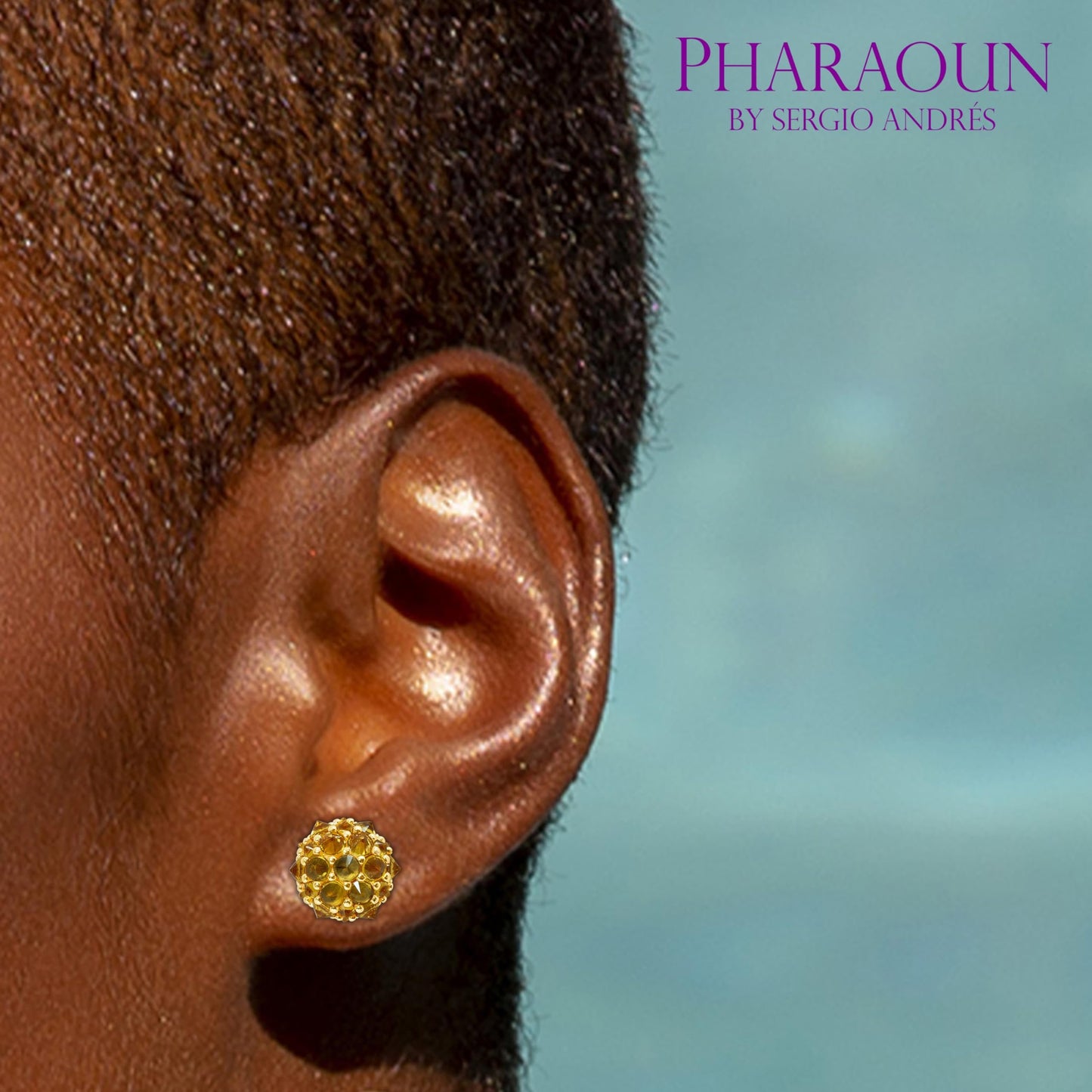 Pharaoun Perfect Bonbon Stud Earrings Collection. Choice of Stone Color and Metal