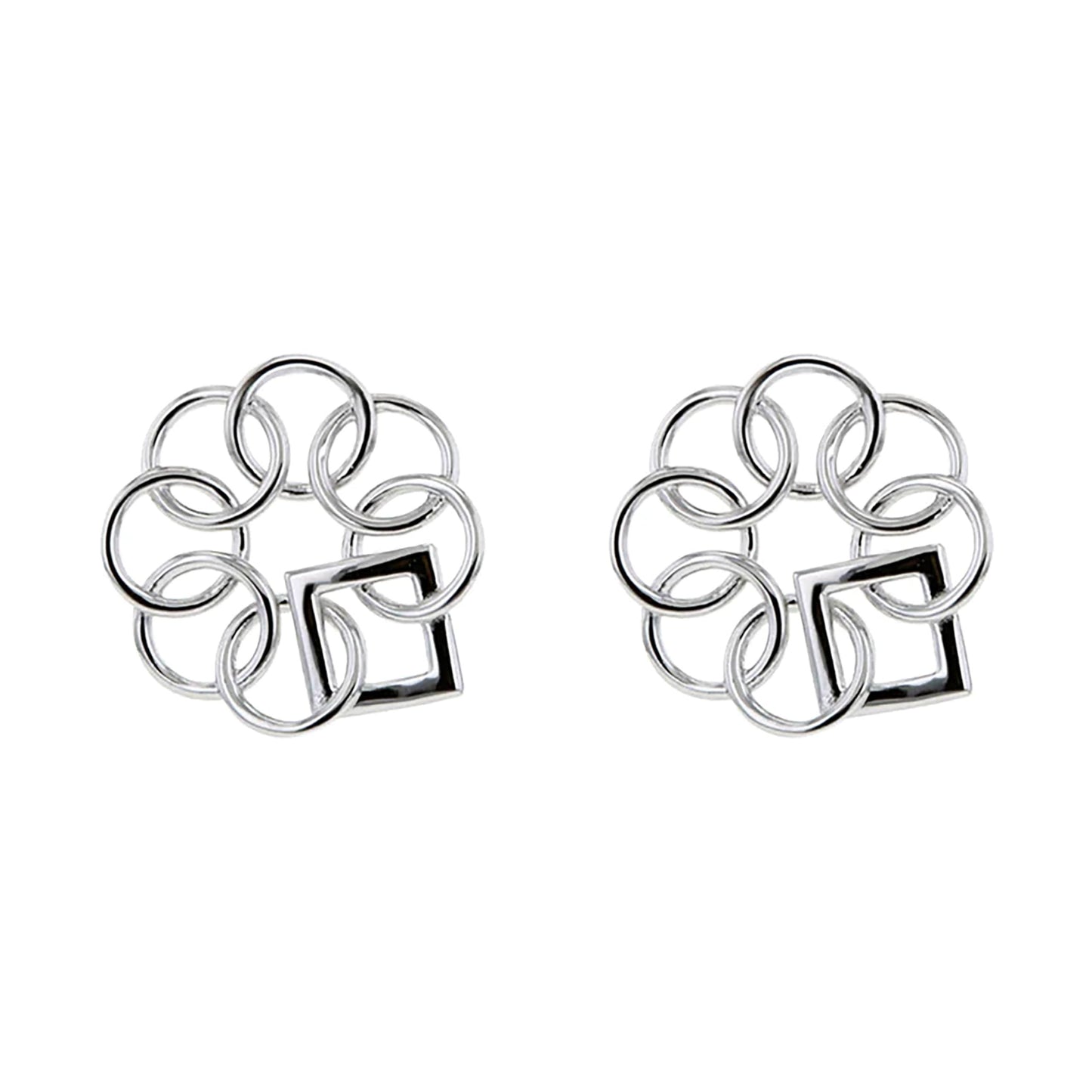 Embrace The Difference Linear .925 Sterling Silver Designed to Be Kind Emblem 21MM Post Earrings