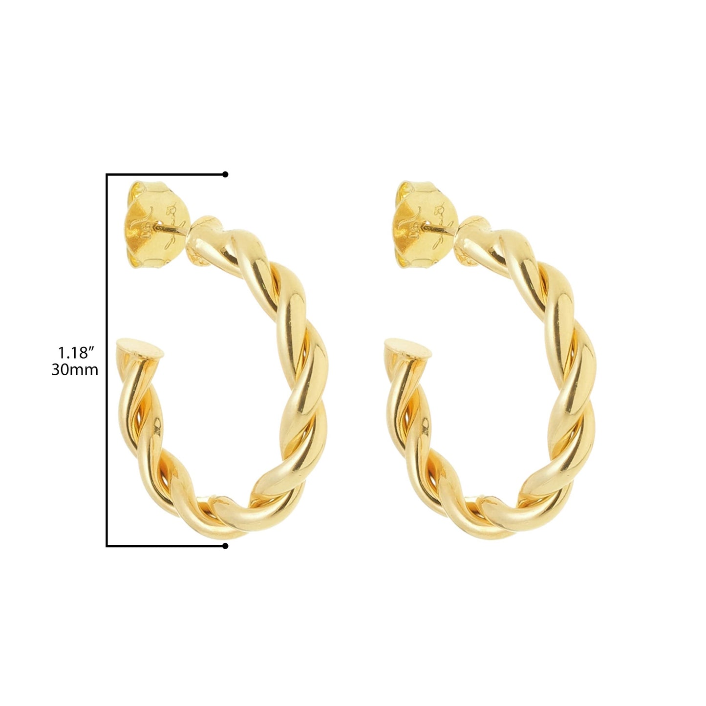 Gold Plated Thicker Twist Earrings