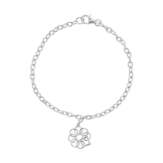 Embrace The Difference 14MM Mini .925 Sterling Silver Designed to Be Kind Emblem Charm Bracelet Adjust with 7" Adjustable Chain