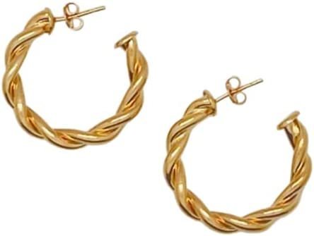 Gold Plated Thicker Twist Earrings