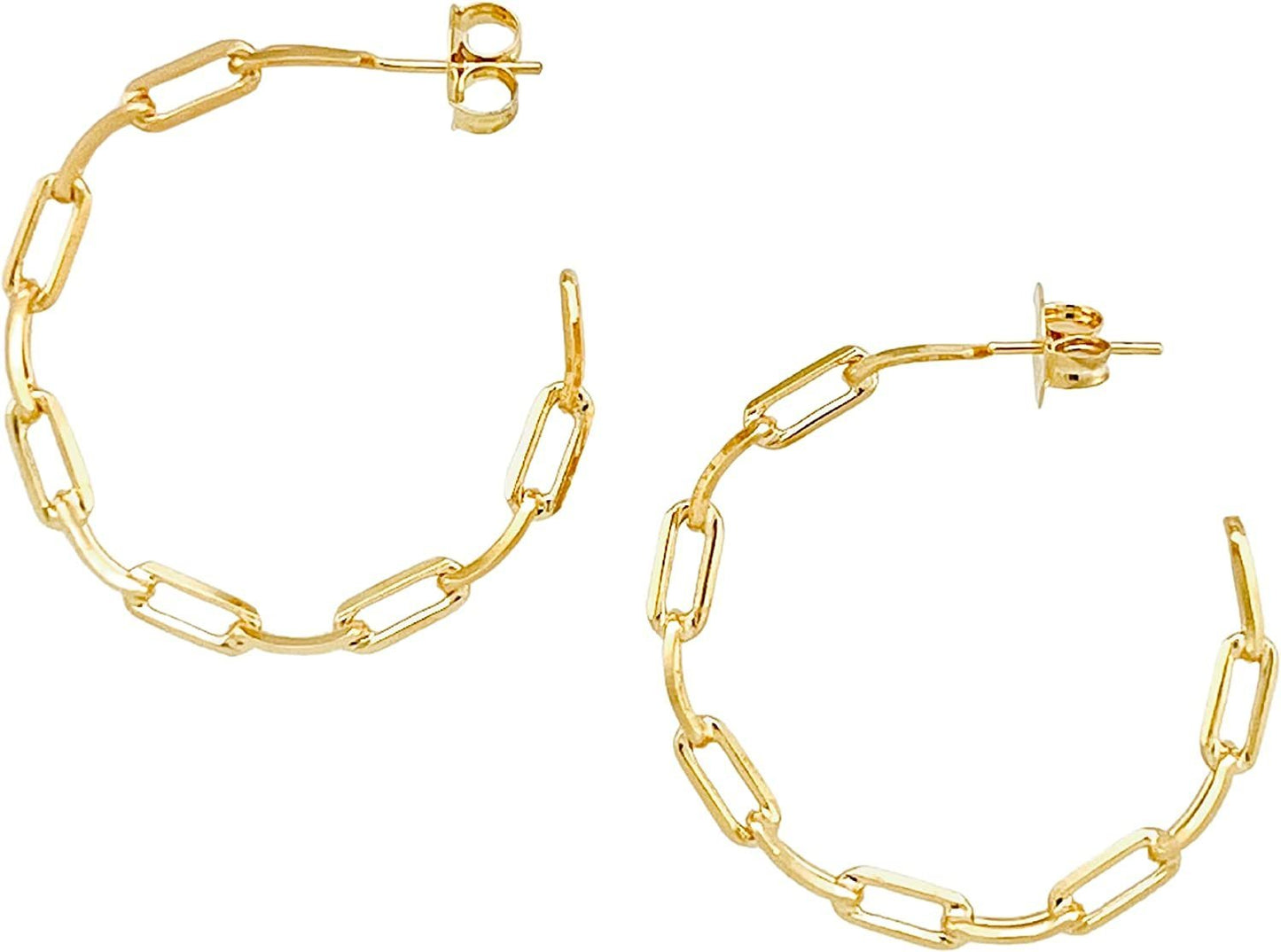 Gold Plated Chain Link Hoop