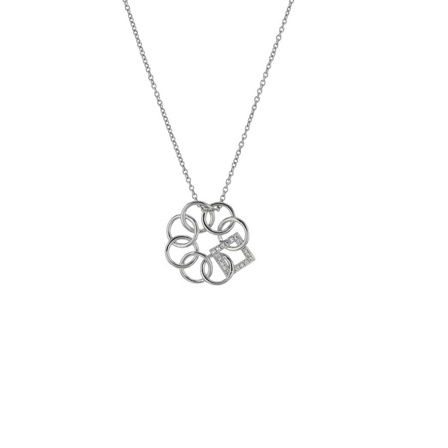 Embrace the Difference 14MM Mini .925 Sterling Silver and .04 Diamond Iconic Designed to Be Kind Emblem Pendant Necklace- 18" Adjustable Chain