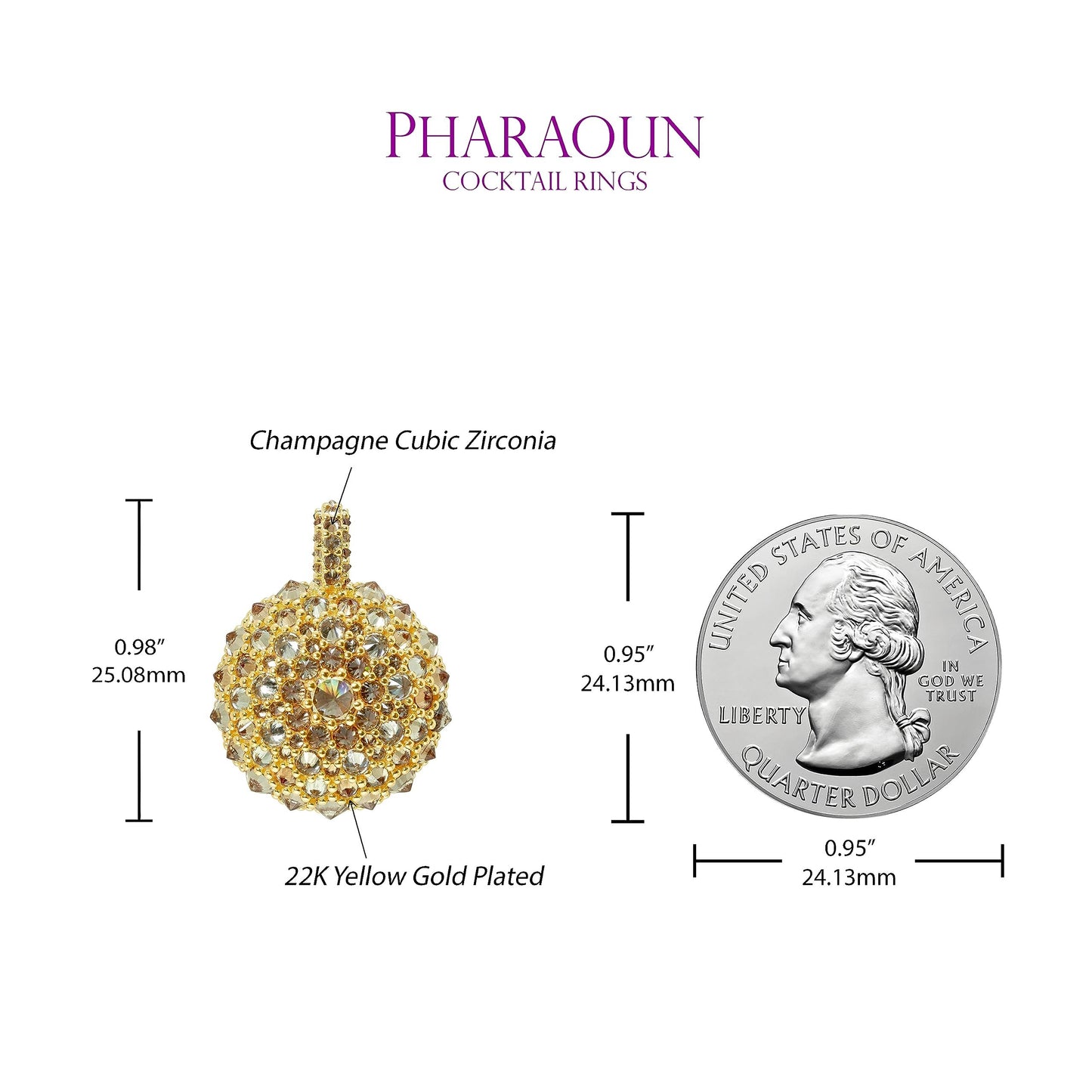 Bonbon Cocktail Pendant Charm in Sterling Silver with 18" Adjustable Chain - Choice of Stone Color and Plating