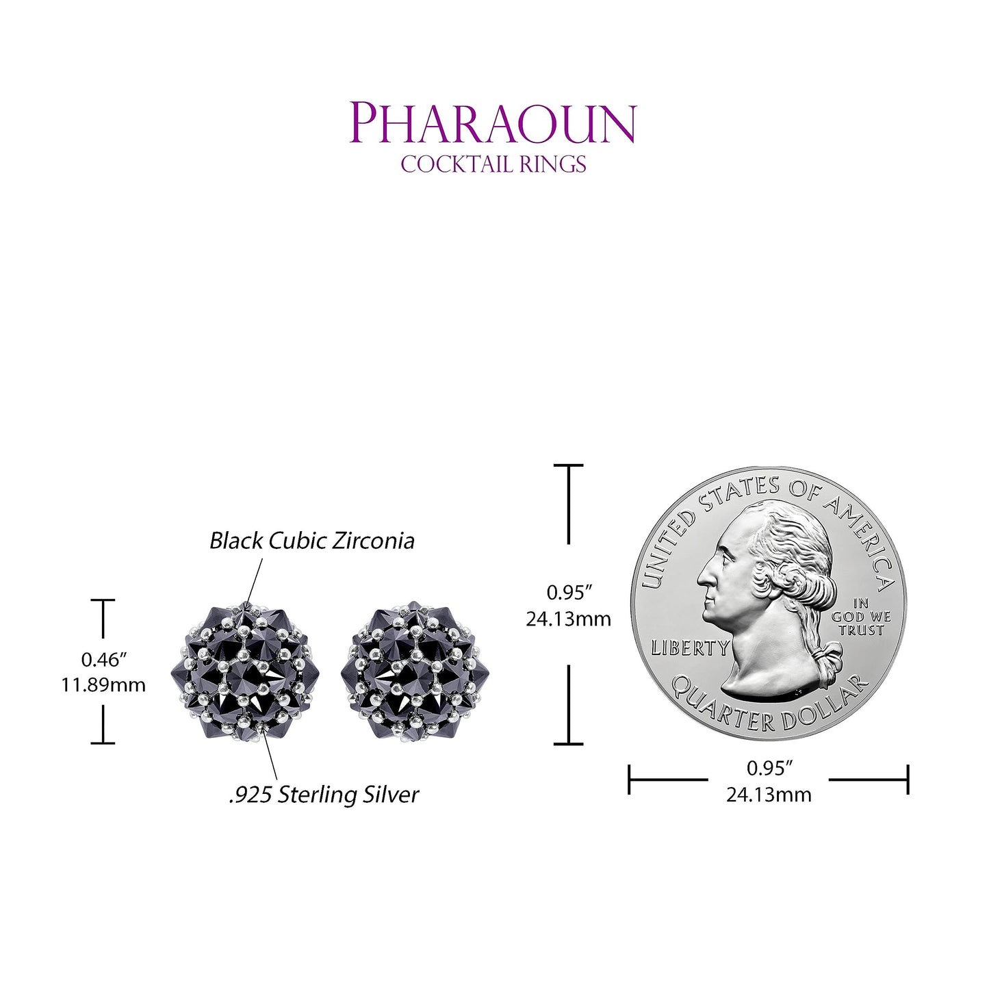 Pharaoun Perfect Bonbon Stud Earrings Collection. Choice of Stone Color and Metal