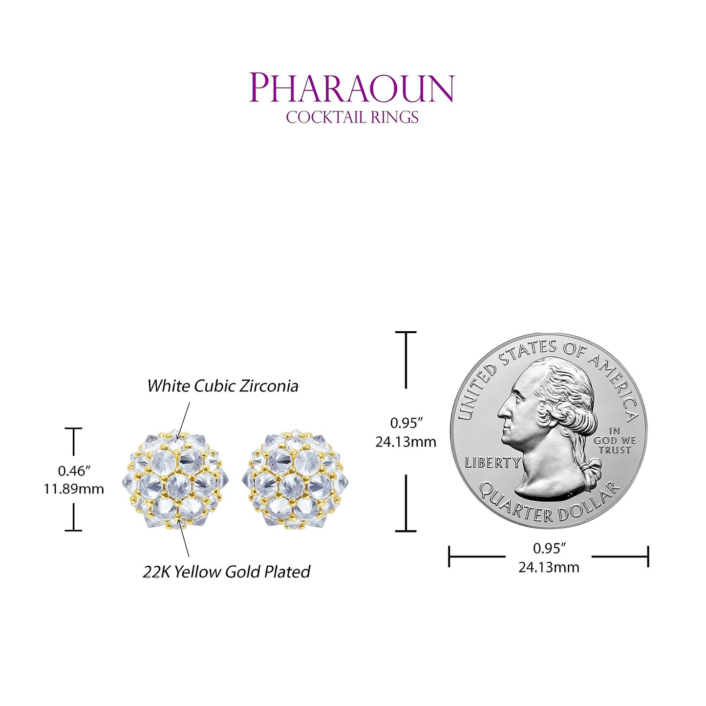 Pharaoun Perfect Bonbon Stud Earrings Collection. Choice of Stone Color and Metal