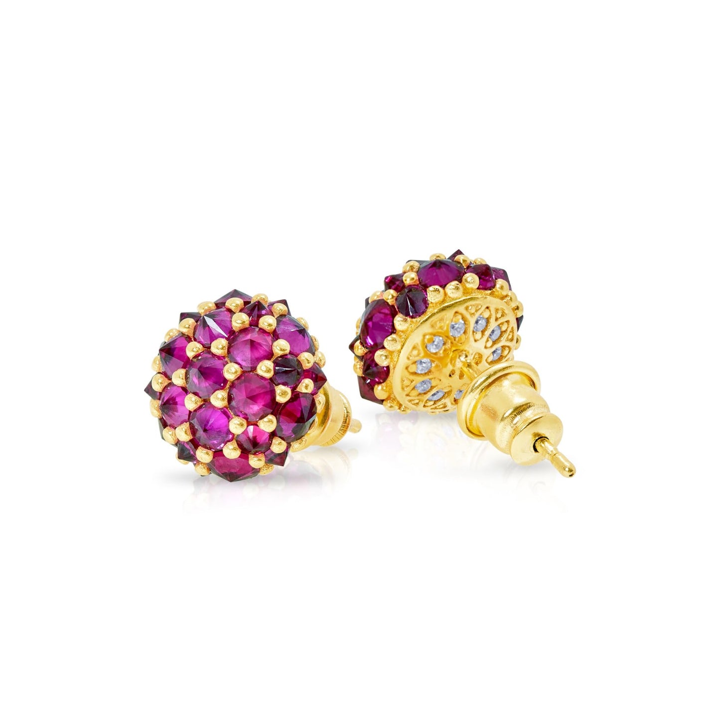 Pharaoun Perfect Bonbon Stud Earrings Collection. Choice of Stone Color and Metal