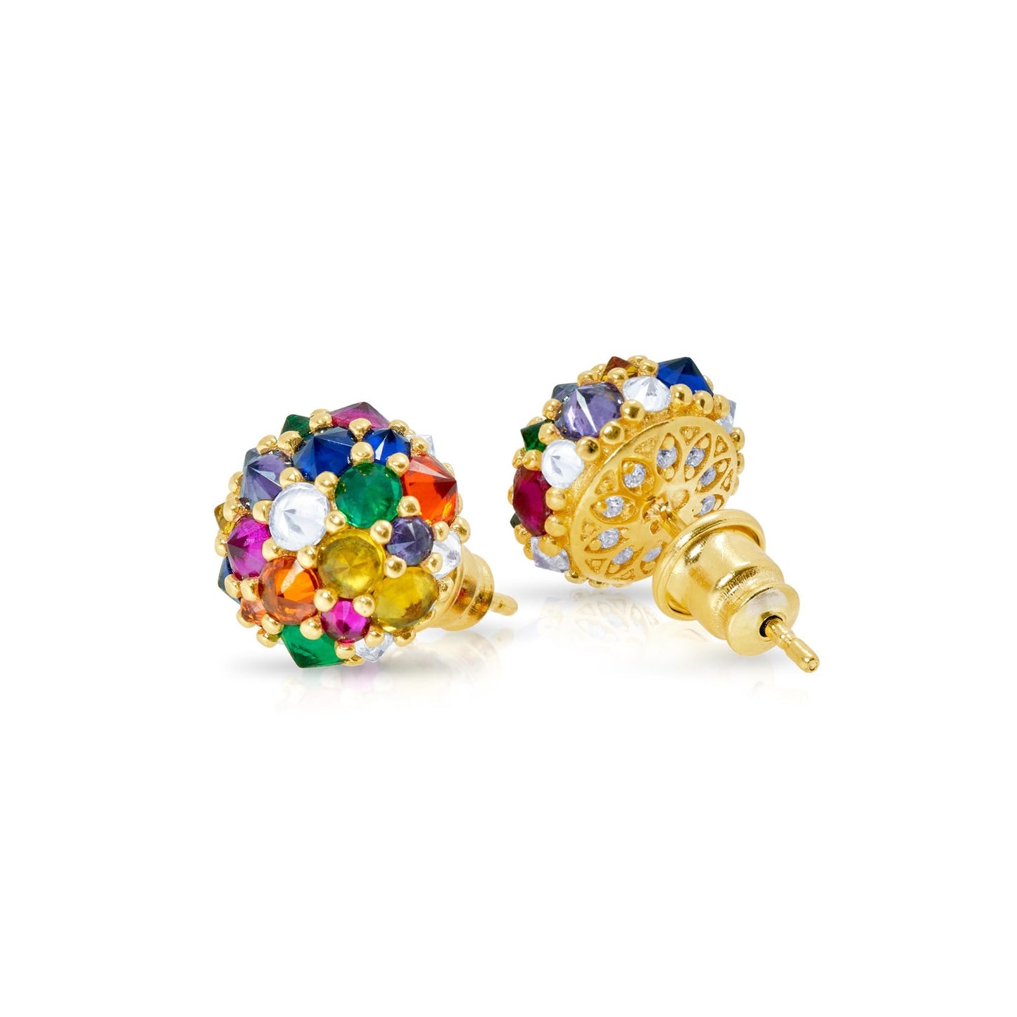 Pharaoun Perfect Bonbon Stud Earrings Collection. Choice of Stone Color and Metal