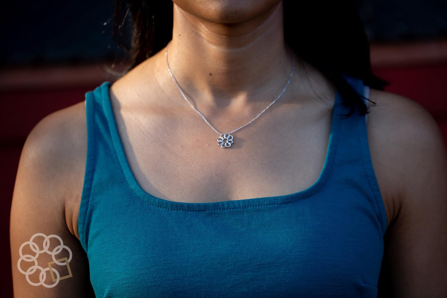 Embrace the Difference 21MM Mini .925 Sterling Silver Iconic Designed to Be Kind Emblem Pendant Necklace- 18" Adjustable Chain