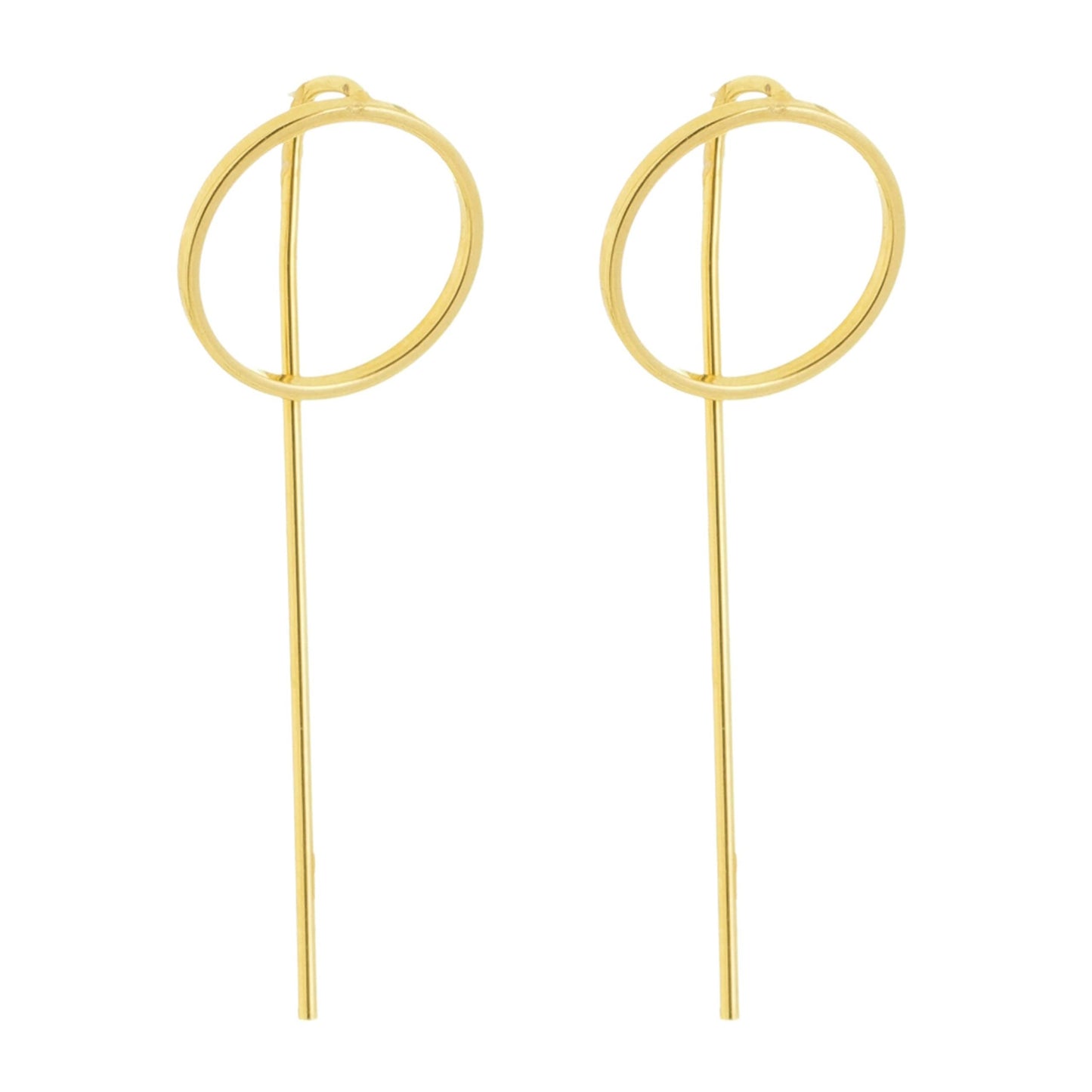 Circle drop back long post Earrings