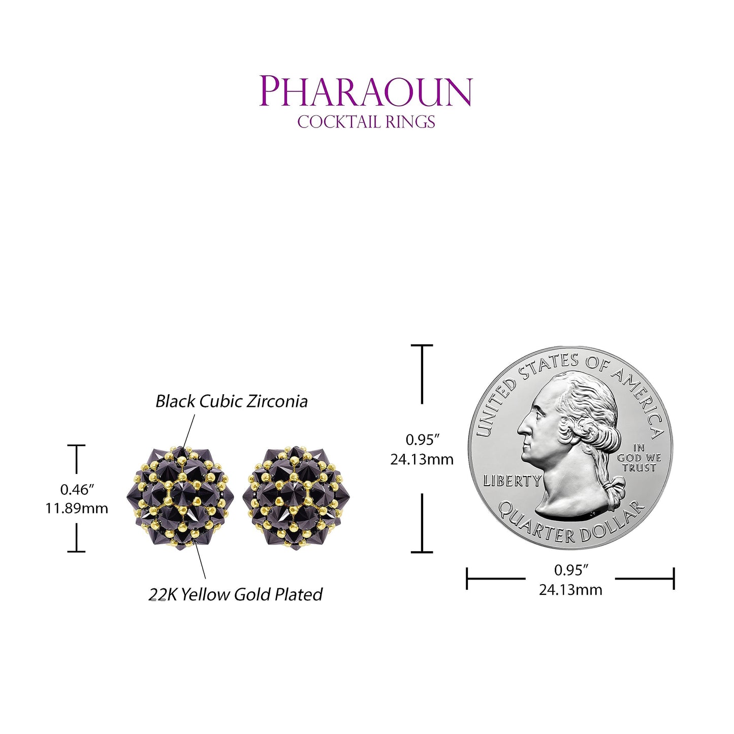 Pharaoun Perfect Bonbon Stud Earrings Collection. Choice of Stone Color and Metal