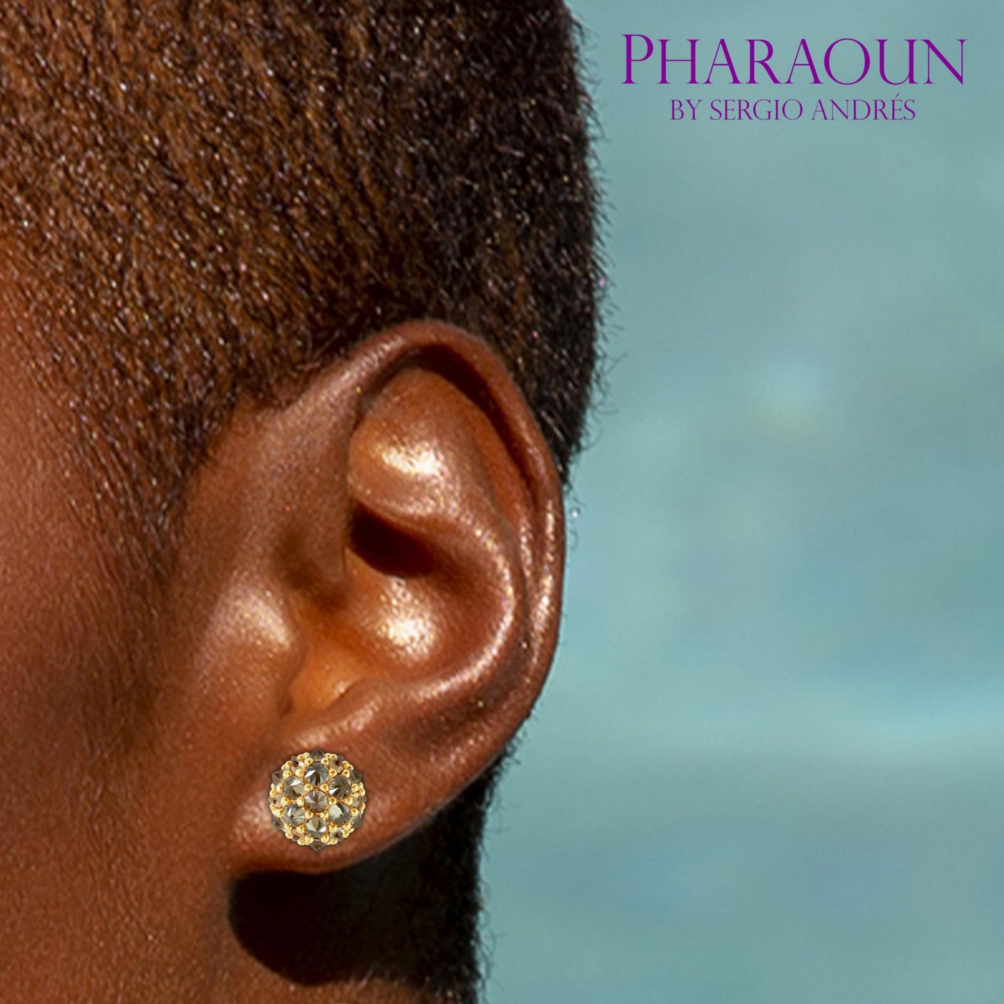 Pharaoun Perfect Bonbon Stud Earrings Collection. Choice of Stone Color and Metal