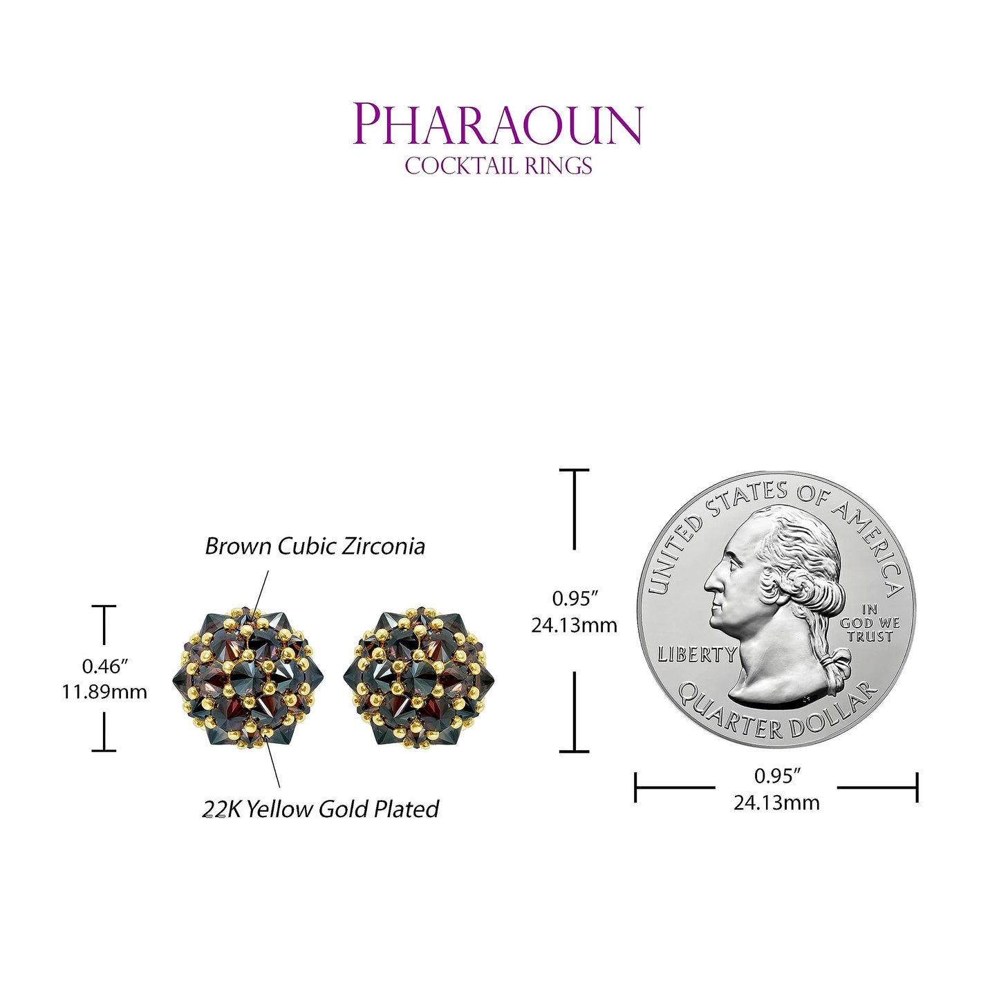 Pharaoun Perfect Bonbon Stud Earrings Collection. Choice of Stone Color and Metal