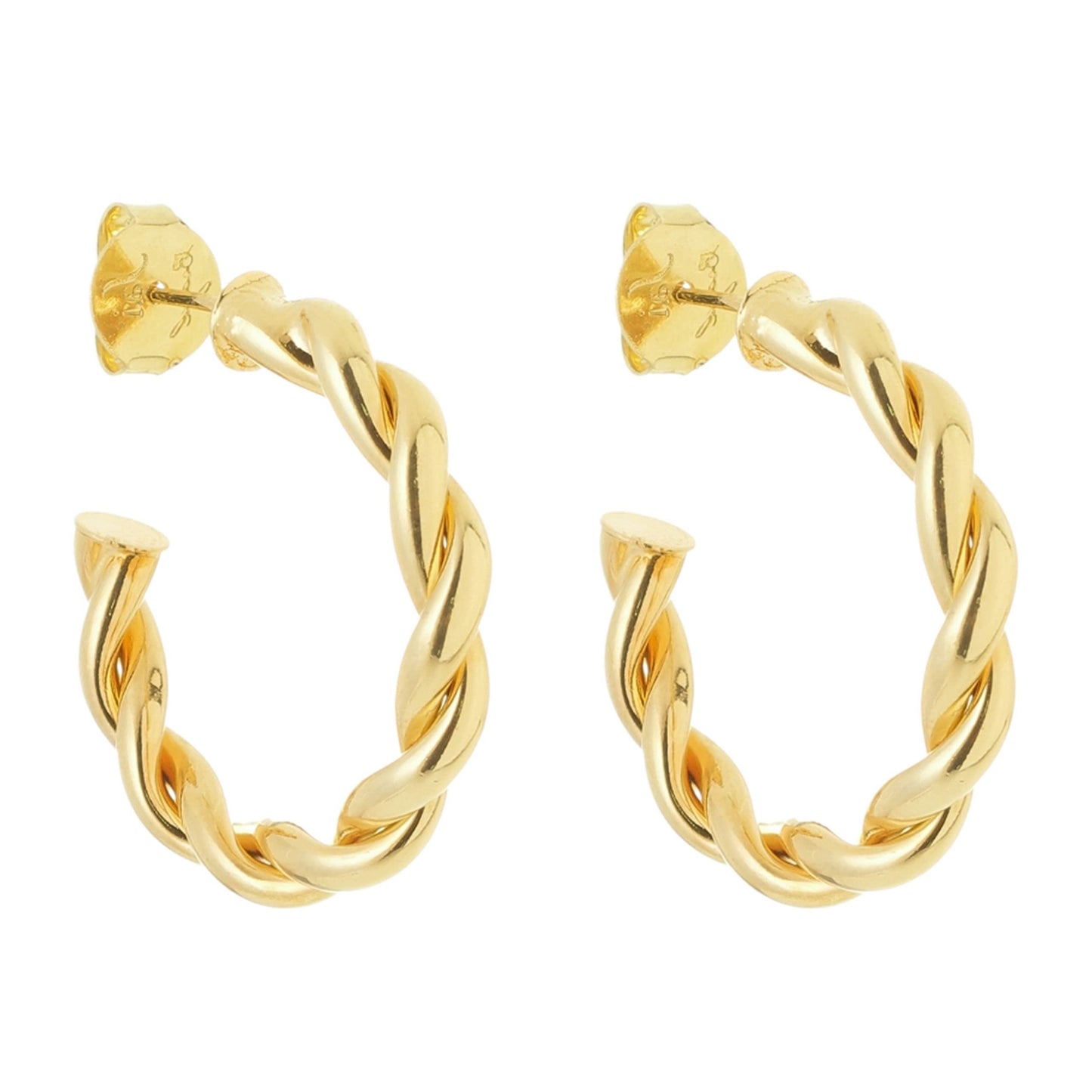 Gold Plated Thicker Twist Earrings