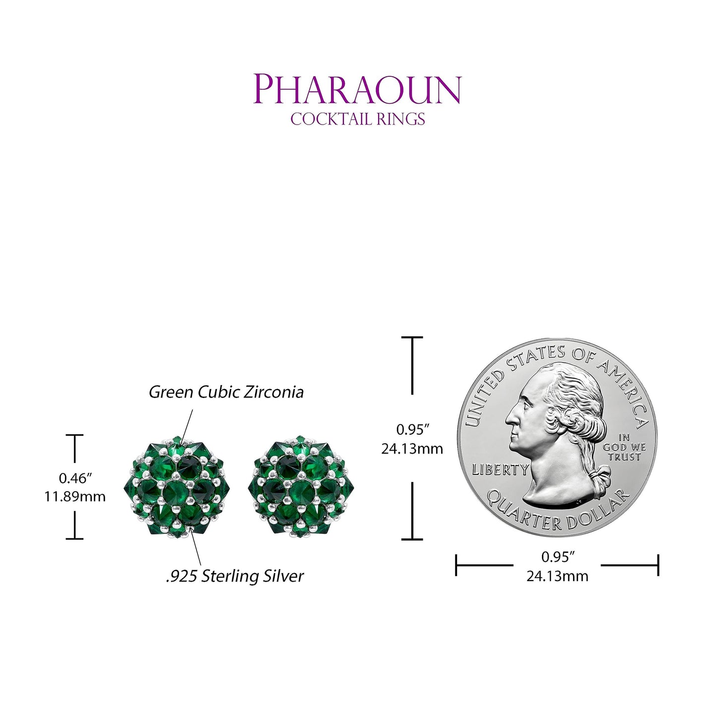 Pharaoun Perfect Bonbon Stud Earrings Collection. Choice of Stone Color and Metal