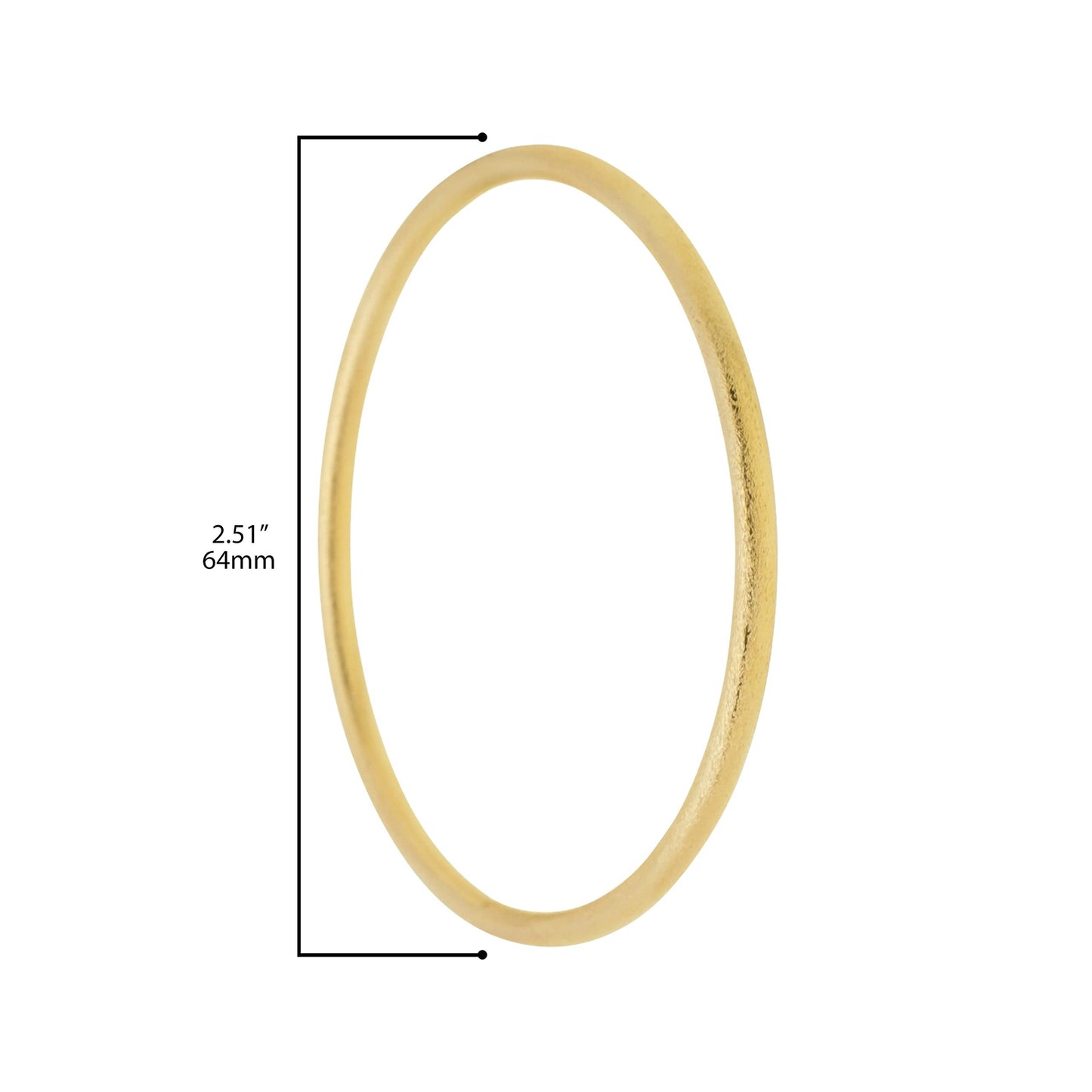 Gold Plated Bangle with Choice of Size (Small, medium, large) and Polished or Brushed Finish