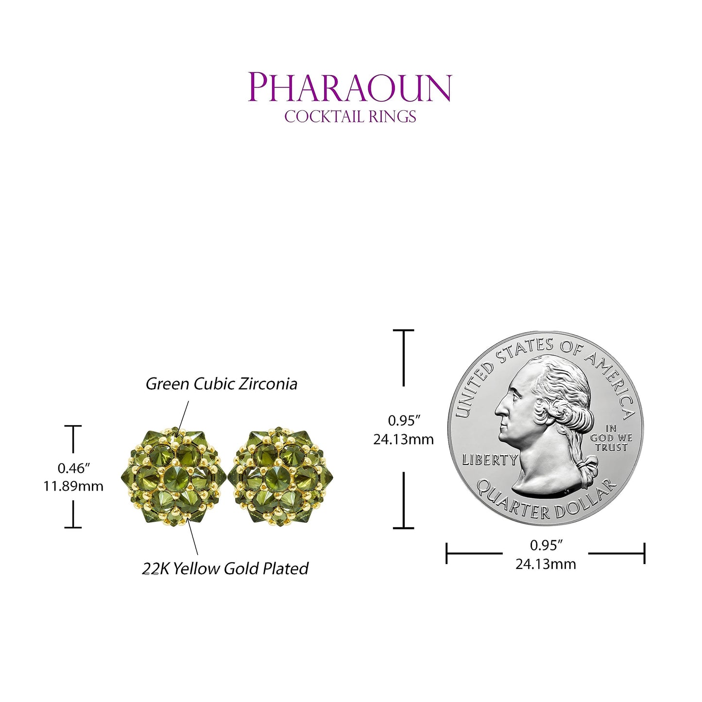 Pharaoun Perfect Bonbon Stud Earrings Collection. Choice of Stone Color and Metal